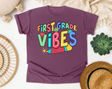 First Grade Vibes Marquee graphic tee in Berry