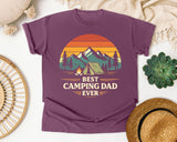 Best Camping Dad Ever graphic tee in Berry