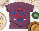 Happy Independence Day Blue graphic tee in Berry