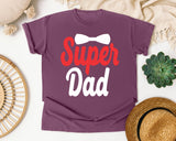 Super Dad White graphic tee in Berry