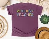 Biology Teacher graphic tee in Berry
