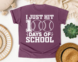 I Just Hit 100 Days Of School graphic tee in Berry