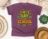 First Day Of School Marquee graphic tee in Berry