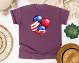 Patriotic Balloons graphic tee in Berry