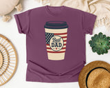 Best Dad Coffee Cup graphic tee in Berry