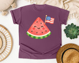 Watermelon With Flag graphic tee in Berry
