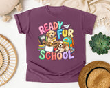 Ready Fur School Puppies graphic tee in Berry