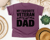 My Favorite Veteran Is My Dad Grey graphic tee in Berry