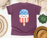 Patriotic Popsicle White graphic tee in Berry