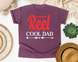 Reel Cool Dad White 2 graphic tee in Berry