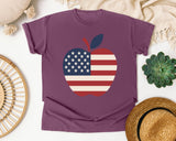 Patriotic Flag Apple graphic tee in Berry