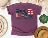 Dad Husband Hero Legend graphic tee in Berry