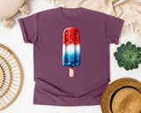 Red White Blue Popsicle graphic tee in Berry