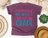 Roaring My Into 3rd Grade graphic tee in Berry