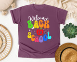 Welcome Back To School Script graphic tee in Berry
