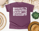 Brisket Bacon Ribs And Freedom White graphic tee in Berry