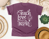 Teach Love Inspire Lightbulb graphic tee in Berry