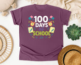 100 Days Of School Clocks graphic tee in Berry
