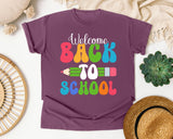Welcome Back To School Pencil graphic tee in Berry