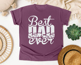 Best Dad Ever White 5 graphic tee in Berry