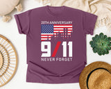 Never Forget Anniversary graphic tee in Berry