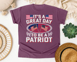 It's A Great Day To Be A Patriot graphic tee in Berry