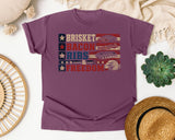 Brisket Bacon Ribs And Freedom Grey 2 graphic tee in Berry