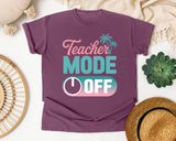 Teacher Mode Off Switch graphic tee in Berry