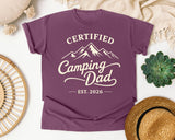 Certified Camping Dad Grey 2 graphic tee in Berry