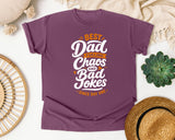 Best Dad Fueling Chaos And Bad Jokes White graphic tee in Berry