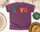 Love Apple graphic tee in Berry
