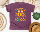 Happy 100 Days Of School Confetti graphic tee in Berry