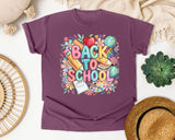 Back To School Supplies Floral graphic tee in Berry