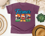 Farmer Dad Grey graphic tee in Berry