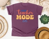 Teacher Mode On Pencil graphic tee in Berry