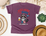 Just Here To Bang graphic tee in Berry