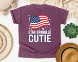 Star Spangled Cutie White 3 graphic tee in Berry
