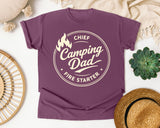 Chief Camping Dad Fire Starter Classic graphic tee in Berry