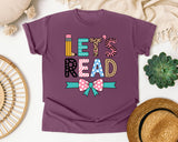 Lets Read graphic tee in Berry