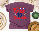 Free To Sparkle Red graphic tee in Berry