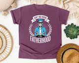 Ain't No Hood Like Fatherhood White 2 graphic tee in Berry