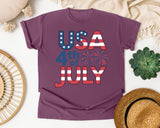 USA 4th Of July Grey 2 graphic tee in Berry