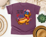 You Look Like The 4th Of July Brown graphic tee in Berry
