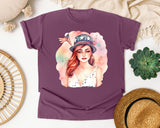 Woman In Uncle Sam Hat graphic tee in Berry