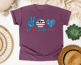 Peace Hope Love graphic tee in Berry