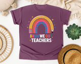 Bruh We Out Teachers Rainbow graphic tee in Berry