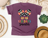 100 Days Smarter Messy Bun graphic tee in Berry