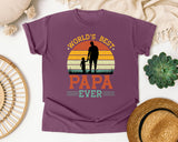 World's Best Papa Ever graphic tee in Berry