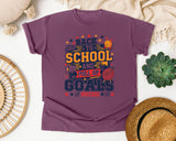 Back To School And Full Of Goals graphic tee in Berry