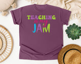 Teaching Is My Jam graphic tee in Berry